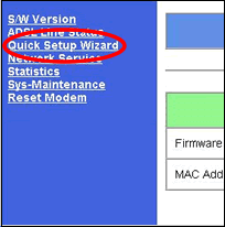[ Quick Setup Wizard ] をクリック