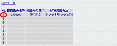 接続先一覧